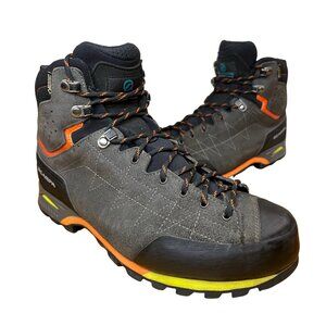 Scarpa Zodiac Plus GTX Backpacking Hiking Trail Boots Sz 9 Shark/Orange